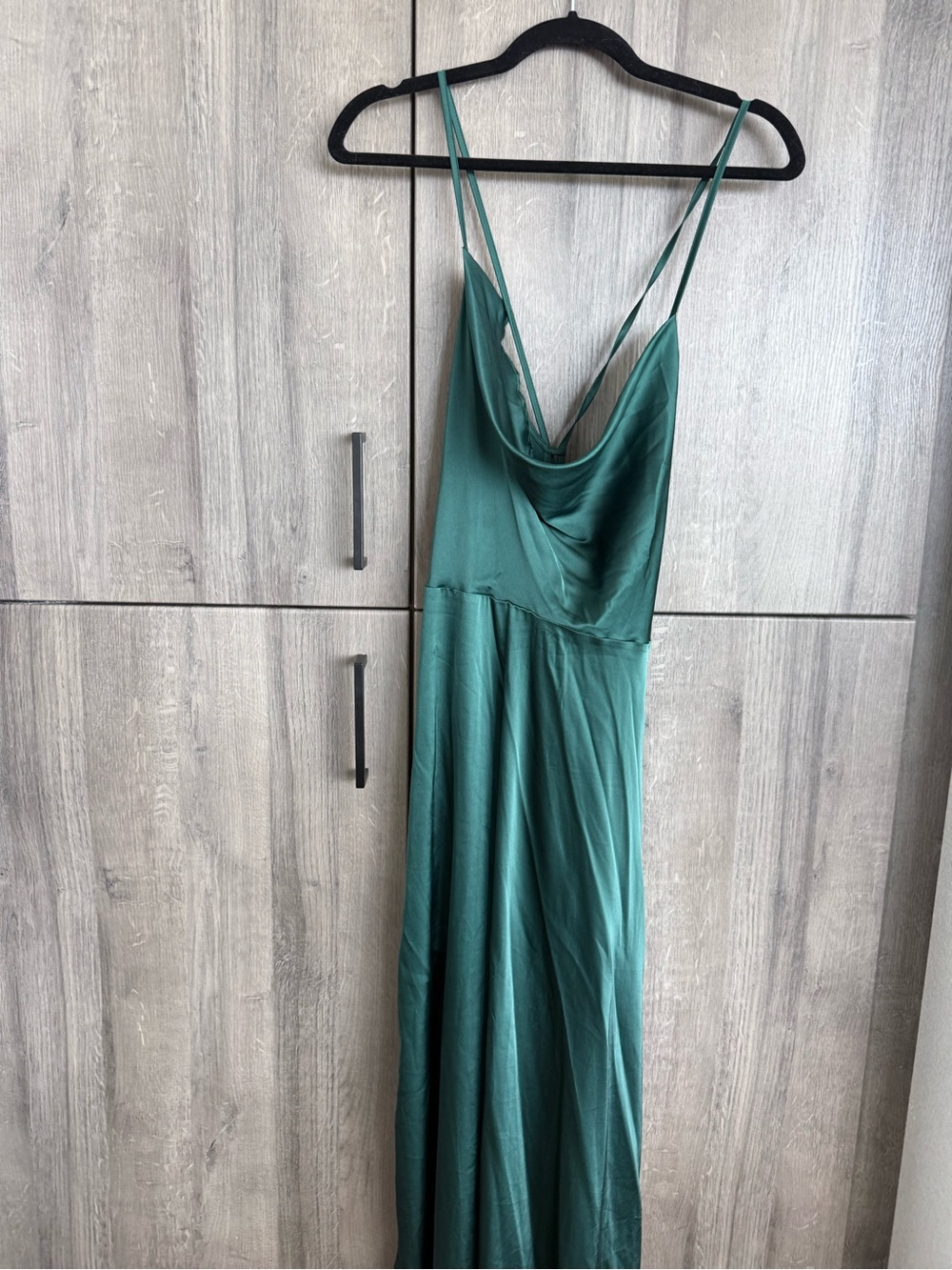 Emerald Green Satin Slip Dress